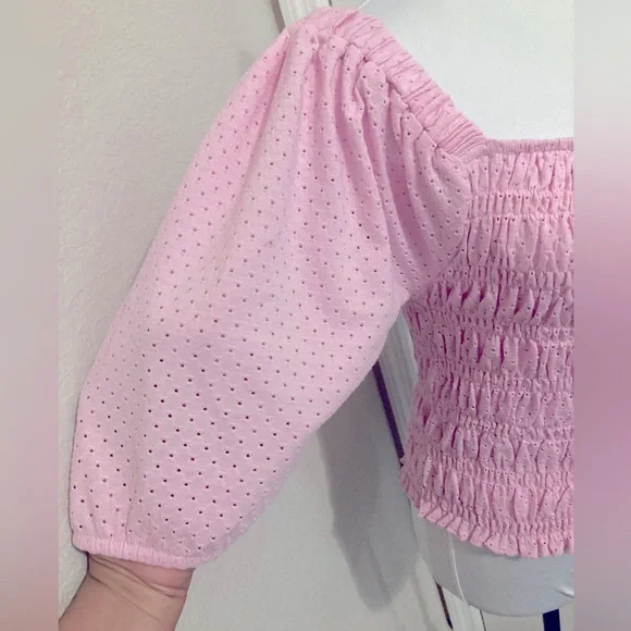 BB Dakota Steve Madden Pink Tulle Blouse size L - Picture 2 of 6